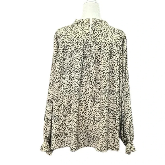 Andthewhy Long Sleeve Leopard Print Ruffle Tiered Loose Fit Top Size 1X - Picture 12 of 12
